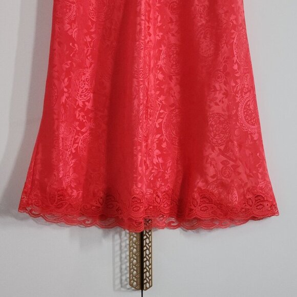 Victoria's Secret Lace Babydoll Nightgown Slip Size S Red/Coral Gold Label - Picture 3 of 5
